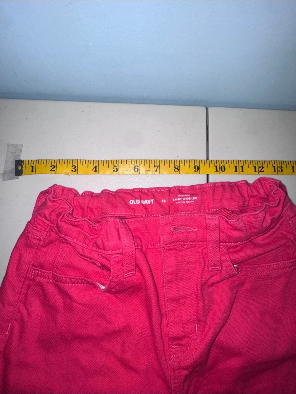 Old Navy Girl 12 Denim Jeans High Waisted Baggy Wide Leg Casual School Everyday
